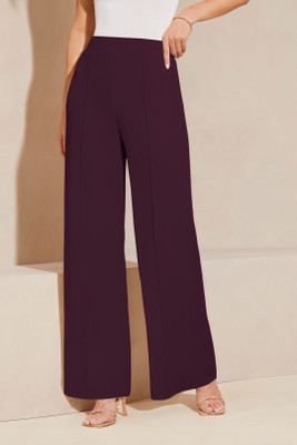 Shupriya Fashion Hub Regular Fit Women Maroon Trousers