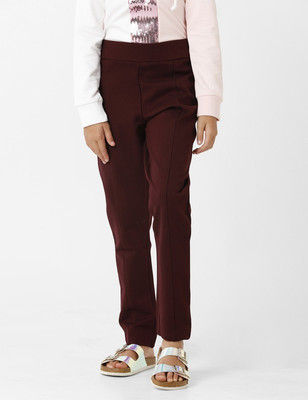 Kate & Oscar Regular Fit Girls Maroon Trousers