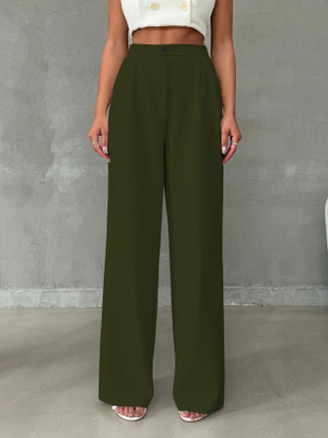 METRONAUT Regular Fit Women Green Trousers