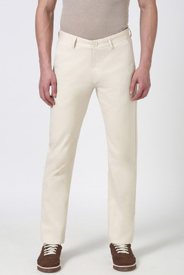 PETER ENGLAND Regular Fit Men Cream Trousers