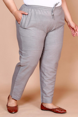 Prin Fashion House Regular Fit Women Grey Trousers