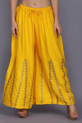 OMAYA Relaxed Women Yellow Trousers