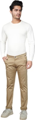 Hence Regular Fit Men Khaki Trousers