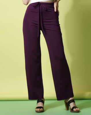 Swaron Regular Fit Women Purple Trousers