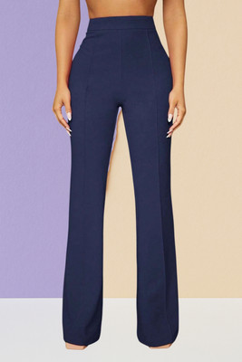AKOTTY Comfort Fit, Regular Fit Women Dark Blue Trousers