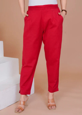 MIRHANIKA Regular Fit Women Red Trousers