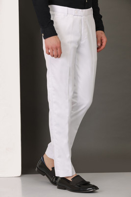 The DS Regular Fit Men White Trousers