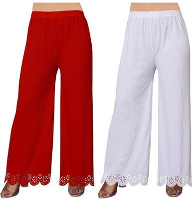 ALKASWAA CLOTHING Flared Women Red, White Trousers
