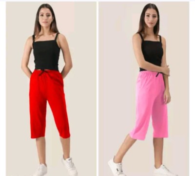 Rithi Fashion Relaxed Women Red Trousers