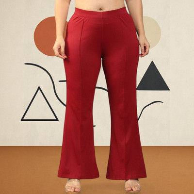 Anitafashion Loose Fit Women Maroon Trousers