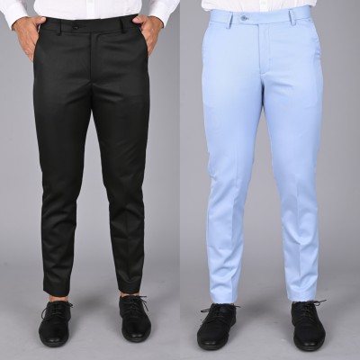 MANCREW Regular Fit Men Light Blue Trousers