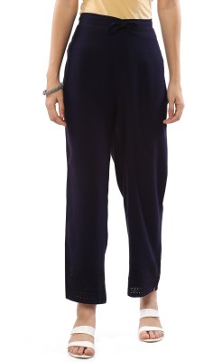 BIBA Relaxed Women Dark Blue Trousers