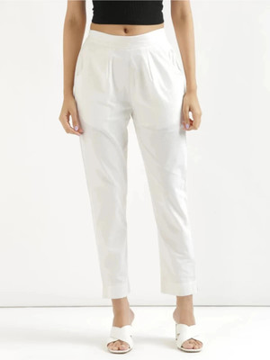 HouseOfCommon Regular Fit Women White Trousers