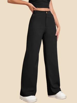 RUDRACOLLECTION Comfort Fit Women Black Trousers