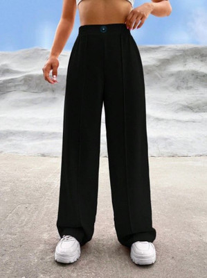 Denimix Flared Women Black Trousers