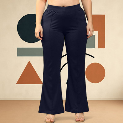 Looksky Loose Fit Women Dark Blue Trousers