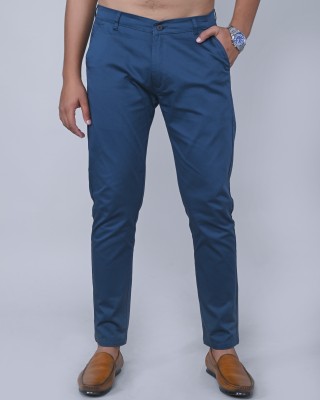 METRONAUT Regular Fit Men Satin Blue Trousers