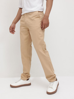 R.Code by The Roadster Life Co. Regular Fit Men Beige Trousers