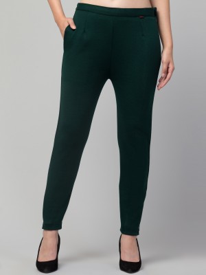 DIAMOND RUBY Regular Fit Women Dark Green Trousers