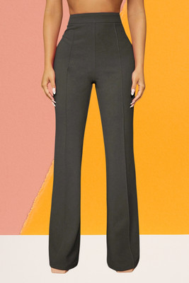 SKD TRENDZ Comfort Fit, Regular Fit Women Grey Trousers