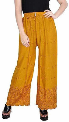 PINOVO Flared Women Yellow Trousers
