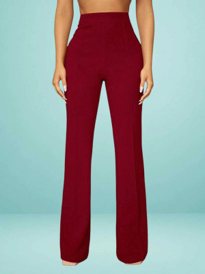 Anitafashion Loose Fit Women Maroon Trousers