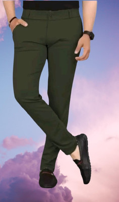 CIVIRASTYLE Regular Fit Men Green Trousers