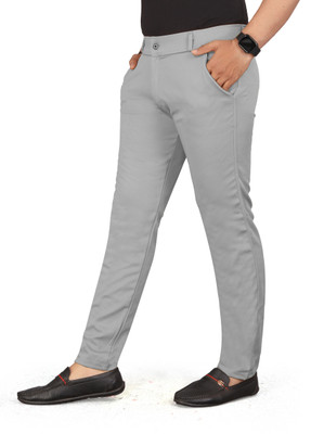 ISUEL FAB Slim Fit Men Grey Trousers
