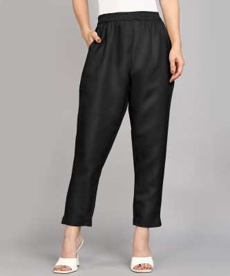 Colorscube Regular Fit Women Black Trousers