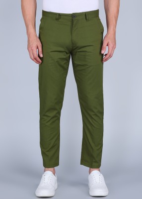 PETER ENGLAND Slim Fit Men Green Trousers