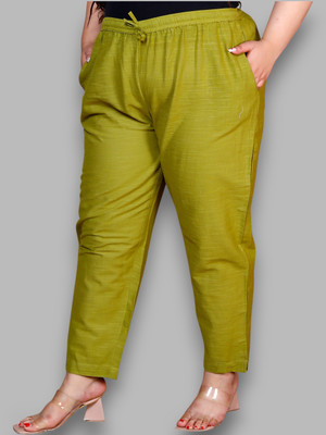 AAVONI Regular Fit Women Green Trousers