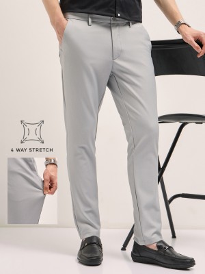 THE BEAR HOUSE Slim Fit Men Grey Trousers