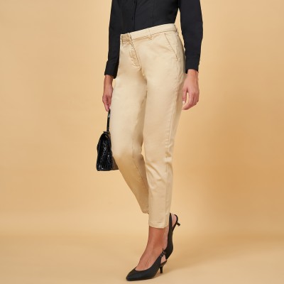 Annabelle by Pantaloons Slim Fit Women Beige Trousers