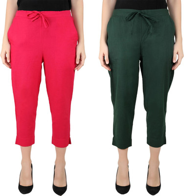 SVK Etail Regular Fit Women Pink, Green Trousers