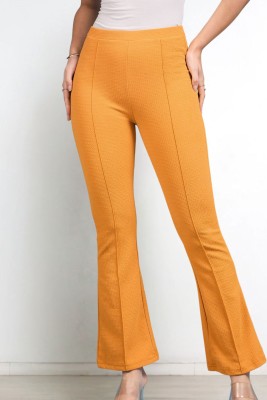 Dressberry Regular Fit Women Yellow Trousers