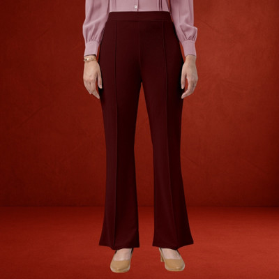 Anitafashion Loose Fit Women Maroon Trousers