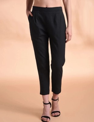 Fiona Regular Fit Women Black Trousers