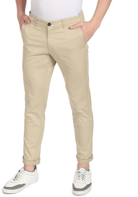 U.S. POLO ASSN. Regular Fit Men Beige Trousers