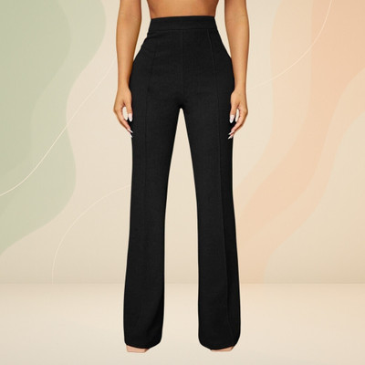 Anitafashion Loose Fit Women Black Trousers