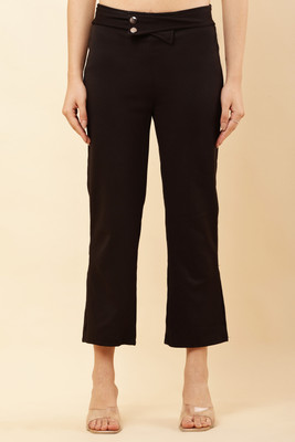 HR FASHION Slim Fit Women Black Trousers