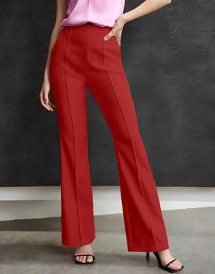 HouseOfCommon Regular Fit Women Red Trousers