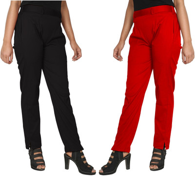 HouseOfCommon Regular Fit Women Black, Grey Trousers