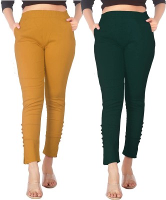 sujata fashion Slim Fit Women Green, Yellow Trousers