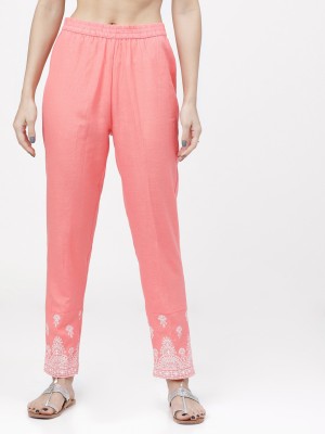 Vishudh Regular Fit Women Pink Trousers