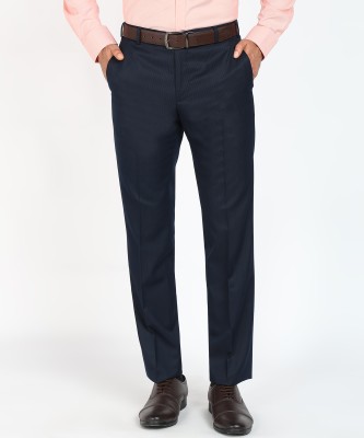 PARK AVENUE Slim Fit Men Dark Blue Trousers