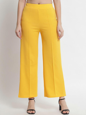 KOTTY Regular Fit Women Yellow Trousers