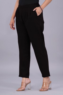 VENITYWAVE Regular Fit Women Black Trousers