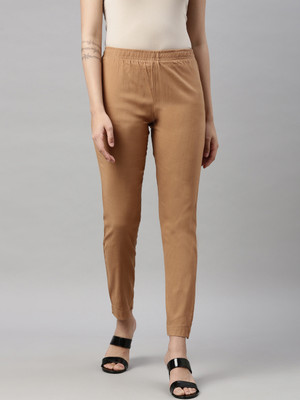 GOLDSTROMS Slim Fit Women Khaki Trousers