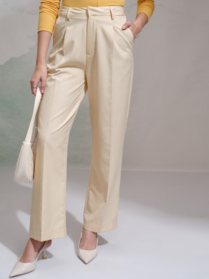 Tokyo Talkies Regular Fit Women Beige Trousers