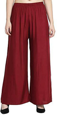 KGN Regular Fit Women Maroon Trousers